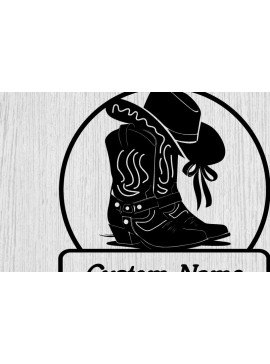 Intra απο ξύλο plywood 3mm-4mm πάχος -  κοπής με λέιζερ μεταλλικού τοίχου Cowgirl Δίασταση 40x50 cm INTRAFABR-99014404