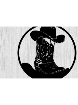 Intra απο ξύλο plywood 3mm-4mm πάχος -  κοπής με λέιζερ μεταλλικού τοίχου Cowgirl Δίασταση 40x50 cm INTRAFABR-99014493