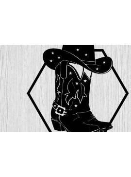 Intra απο ξύλο plywood 3mm-4mm πάχος -  κοπής με λέιζερ μεταλλικού τοίχου Cowgirl Δίασταση 40x50 cm INTRAFABR-99014203