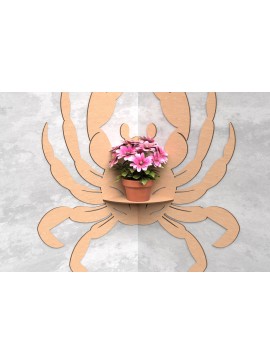 Σετ των 2 Intra απο ξύλο plywood 3mm-4mm πάχος - Γωνιακό ράφι με λέιζερ για καβούρι Δίασταση 30x20 cm INTRAFABR-119036154