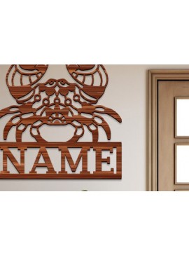 Σετ των 2 Intra απο ξύλο plywood 3mm-4mm πάχος - Πινακίδα ονόματος καβουριού Laser Cut  Δίασταση 30x20 cm INTRAFABR-99617345