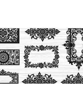 Σετ των 2 Intra απο ξύλο plywood 3mm-4mm πάχος - Creative Laser Cut File Set – Όμορφο Δίασταση 30x30 cm INTRAFABR-123580046