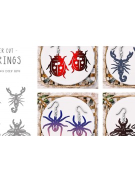 Intra απο ξύλο plywood 3mm-4mm πάχος - Σετ κοπής με λέιζερ Creepy Crawlers Animal Δίασταση 900x900 cm INTRAFABR-120848401