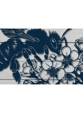 Σετ των 3 Intra απο ξύλο plywood 3mm-4mm πάχος - Σετ  Cricut Bee with Flowers Δίασταση 4x4 cm INTRAFABR-91113213