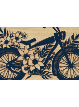 Σετ των 3 Intra απο ξύλο plywood 3mm-4mm πάχος - Σετ ποδήλατο Cricut με λουλούδια  Δίασταση 4x4 cm INTRAFABR-91069671