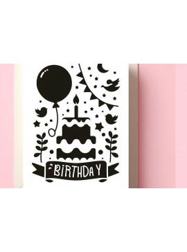 Σετ των 2 Intra απο ξύλο plywood 3mm-4mm πάχος - Κάρτα γενεθλίων Cricut Paper Cut  Δίασταση 20x20 cm INTRAFABR-118480946