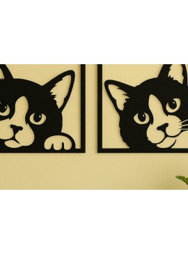 Σετ των 3 Intra απο ξύλο plywood 3mm-4mm πάχος -  Cricut Cats Art Decor  Cut File Δίασταση 4x4 cm INTRAFABR-120141449