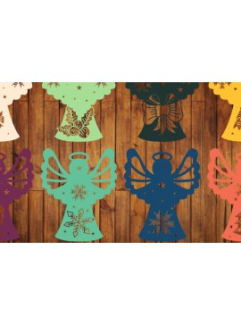 Σετ των 2 Intra απο ξύλο plywood 3mm-4mm πάχος - Πακέτο Cricut Christmas Angel  Δίασταση 15x15 cm INTRAFABR-37726595