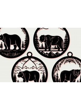 Σετ των 3 Intra απο ξύλο plywood 3mm-4mm πάχος - Πακέτο Cricut Χριστουγεννιάτικο Animal  Δίασταση 4x4 cm INTRAFABR-83846957