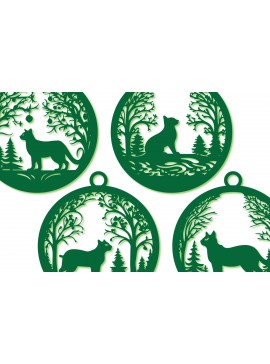 Σετ των 3 Intra απο ξύλο plywood 3mm-4mm πάχος - Πακέτο Cricut Χριστουγεννιάτικο Animal  Δίασταση 4x4 cm INTRAFABR-83872352