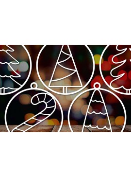 Σετ των 3 Intra απο ξύλο plywood 3mm-4mm πάχος - Πακέτο Cricut Χριστουγεννιάτικη διακόσμηση  Δίασταση 4x4 cm INTRAFABR-83383179