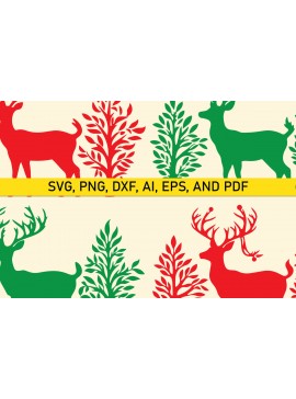 Σετ των 3 Intra απο ξύλο plywood 3mm-4mm πάχος - Πακέτο Cricut Christmas Deer  Δίασταση 4x4 cm INTRAFABR-84472110