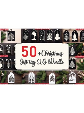 Σετ των 3 Intra απο ξύλο plywood 3mm-4mm πάχος - Πακέτο  με ετικέτα δώρου Χριστουγέννων Cricut Δίασταση 4x4 cm INTRAFABR-82703942