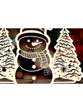 Σετ των 3 Intra απο ξύλο plywood 3mm-4mm πάχος - Cricut Χριστουγεννιάτικο Στολίδι  Decor Δίασταση 4x4 cm INTRAFABR-83561280