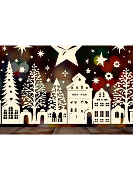 Σετ των 3 Intra απο ξύλο plywood 3mm-4mm πάχος - Cricut Χριστουγεννιάτικο Στολίδι  Decor Δίασταση 4x4 cm INTRAFABR-83529674