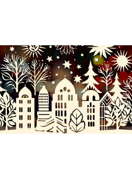 Σετ των 3 Intra απο ξύλο plywood 3mm-4mm πάχος - Cricut Χριστουγεννιάτικο Στολίδι  Decor Δίασταση 4x4 cm INTRAFABR-83550063