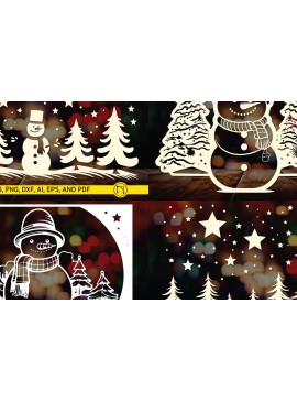 Σετ των 3 Intra απο ξύλο plywood 3mm-4mm πάχος - Cricut Χριστουγεννιάτικο Στολίδι  Decor Bund Δίασταση 4x4 cm INTRAFABR-83561593