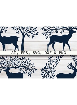 Σετ των 3 Intra απο ξύλο plywood 3mm-4mm πάχος - Πακέτο Cricut Christmas Reindeer  Δίασταση 4x4 cm INTRAFABR-80847481