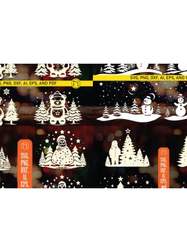 Σετ των 3 Intra απο ξύλο plywood 3mm-4mm πάχος - Πακέτο Cricut Christmas Snowman  Δίασταση 6x6 cm INTRAFABR-83600516