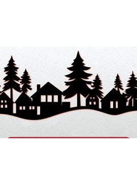 Σετ των 3 Intra απο ξύλο plywood 3mm-4mm πάχος -  Cricut Christmas Village  Cut Δίασταση 4x4 cm INTRAFABR-108286651