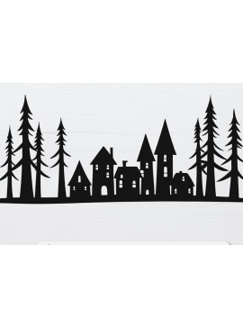 Σετ των 3 Intra απο ξύλο plywood 3mm-4mm πάχος -  Cricut Christmas Village  Cut Δίασταση 4x4 cm INTRAFABR-108356968