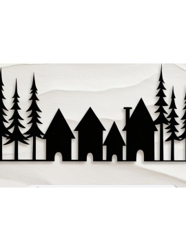 Σετ των 3 Intra απο ξύλο plywood 3mm-4mm πάχος -  Cricut Christmas Village  Cut Δίασταση 4x4 cm INTRAFABR-108383665