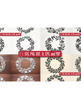 Σετ των 3 Intra απο ξύλο plywood 3mm-4mm πάχος - Πακέτο Χριστουγεννιάτικου στεφάνου Cricut  Δίασταση 6x6 cm INTRAFABR-81590455