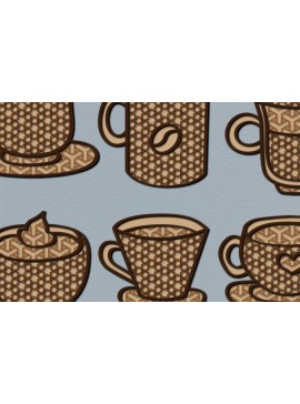 Σετ των 2 Intra απο ξύλο plywood 3mm-4mm πάχος - Cricut Cute Coffee Layer  Bundle Δίασταση 20x20 cm INTRAFABR-36770392