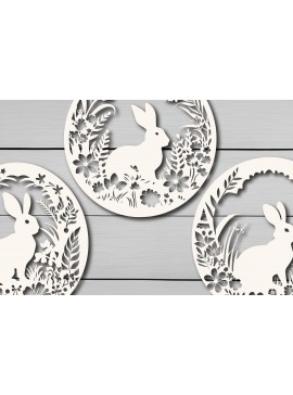 Σετ των 3 Intra απο ξύλο plywood 3mm-4mm πάχος - Πακέτο  για την Ημέρα του Πάσχα Cricut Δίασταση 4x4 cm INTRAFABR-89740086