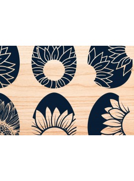 Σετ των 2 Intra απο ξύλο plywood 3mm-4mm πάχος - Cricut Πασχαλινό αυγό με δέσμη ηλίανθου Δίασταση 25x25 cm INTRAFABR-63917151