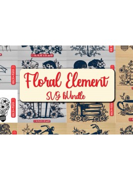 Σετ των 3 Intra απο ξύλο plywood 3mm-4mm πάχος - Σετ Cricut Element with Flowers  Δίασταση 4x4 cm INTRAFABR-91113453