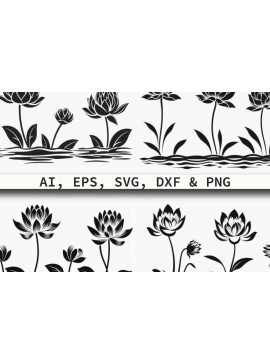 Σετ των 2 Intra απο ξύλο plywood 3mm-4mm πάχος - Πακέτο Cricut Floral Water Lily  Δίασταση 30x20 cm INTRAFABR-80499216