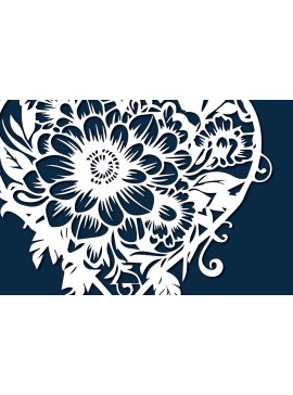 Σετ των 3 Intra απο ξύλο plywood 3mm-4mm πάχος -  Cricut Flower Heart  Cut Δίασταση 4x4 cm INTRAFABR-89608345