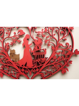 Σετ των 3 Intra απο ξύλο plywood 3mm-4mm πάχος -  Cricut Flower Heart  Cut Δίασταση 4x4 cm INTRAFABR-89660743