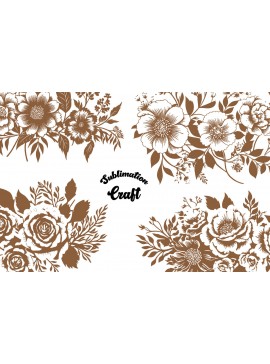 Σετ των 2 Intra απο ξύλο plywood 3mm-4mm πάχος - Πακέτο υ Cricut Flowers  Cut Δίασταση 30x20 cm INTRAFABR-80778532