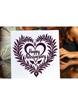Σετ των 2 Intra απο ξύλο plywood 3mm-4mm πάχος - Cricut Happy Anniversary Card  Δίασταση 20x20 cm INTRAFABR-119775978