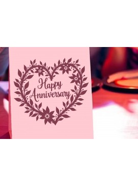 Σετ των 2 Intra απο ξύλο plywood 3mm-4mm πάχος - Cricut Happy Anniversary Card  Δίασταση 20x20 cm INTRAFABR-119775989