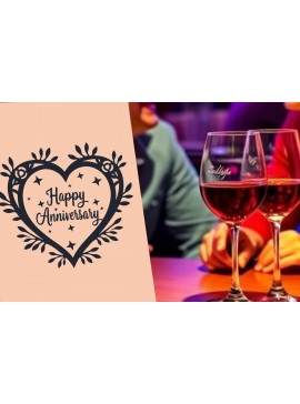 Σετ των 2 Intra απο ξύλο plywood 3mm-4mm πάχος - Cricut Happy Anniversary Card  Δίασταση 20x20 cm INTRAFABR-119775994