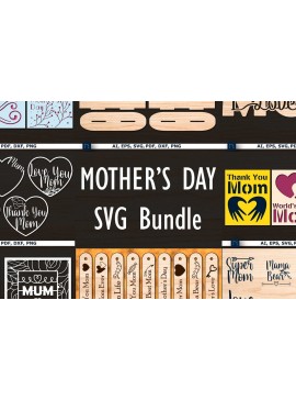 Σετ των 2 Intra απο ξύλο plywood 3mm-4mm πάχος - Πακέτο Cricut Happy Mother's Day  Δίασταση 20x20 cm INTRAFABR-69226857