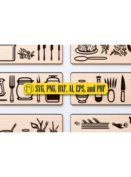 Intra απο ξύλο plywood 3mm-4mm πάχος - Πακέτο Cricut Kitchen Decor  Δίασταση 40x50 cm INTRAFABR-82770036