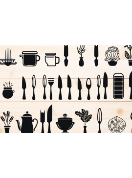 Intra απο ξύλο plywood 3mm-4mm πάχος - Πακέτο Cricut Kitchen Decor  Δίασταση 40x50 cm INTRAFABR-82768150