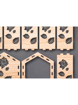 Σετ των 2 Intra απο ξύλο plywood 3mm-4mm πάχος - Cricut Laser Cut Rose Flower Lantern  Δίασταση 25x25 cm INTRAFABR-48657533