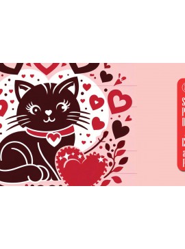 Σετ των 3 Intra απο ξύλο plywood 3mm-4mm πάχος - Cricut Laser Cut Valentine Cat  Δίασταση 4x4 cm INTRAFABR-88671546