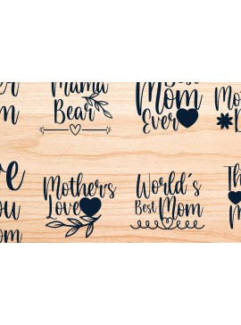 Σετ των 2 Intra απο ξύλο plywood 3mm-4mm πάχος - Πακέτο  Cricut Many Mother's Day Δίασταση 25x25 cm INTRAFABR-69129782