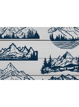 Intra απο ξύλο plywood 3mm-4mm πάχος - Πακέτο  Cricut Mountains Cut Laser Δίασταση 40x50 cm INTRAFABR-91489844