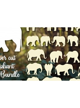 Σετ των 3 Intra απο ξύλο plywood 3mm-4mm πάχος - Πακέτο Cricut Paper Cut Elephant  Δίασταση 4x4 cm INTRAFABR-89254387