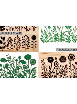 Intra απο ξύλο plywood 3mm-4mm πάχος - Πακέτο  με χαρτί Cricut Cut Wild Flowers Δίασταση 30x20 cm INTRAFABR-89285773