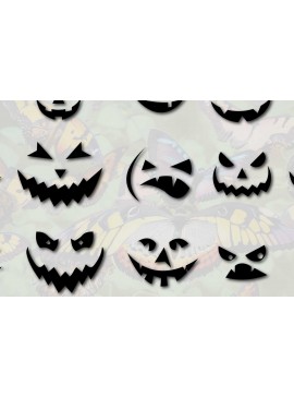 Σετ των 2 Intra απο ξύλο plywood 3mm-4mm πάχος - Cricut Scary Ghost Horror Face  Σετ Δίασταση 15x15 cm INTRAFABR-77358291