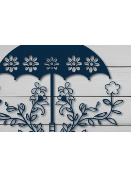 Σετ των 3 Intra απο ξύλο plywood 3mm-4mm πάχος - Ομπρέλα Cricut με λουλούδια  Σετ Δίασταση 4x4 cm INTRAFABR-91113022