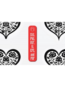 Σετ των 3 Intra απο ξύλο plywood 3mm-4mm πάχος - Πακέτο Cricut Valentine Floral Heart  Δίασταση 4x4 cm INTRAFABR-86227745